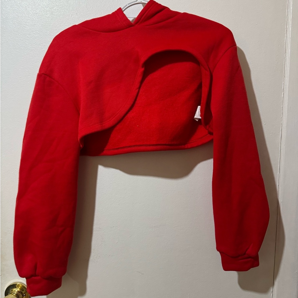Vibrant Red Women's Cropped Sweatshirt